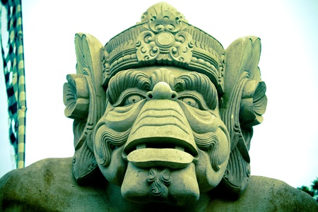 A hindu sculpture representing a big warrior monkey gorillaの写真素材