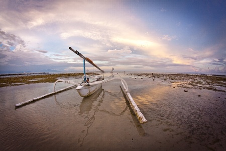 Close up sailboat at sunsetの写真素材