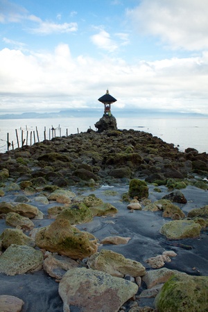 A small hindu temple near the oceanの写真素材