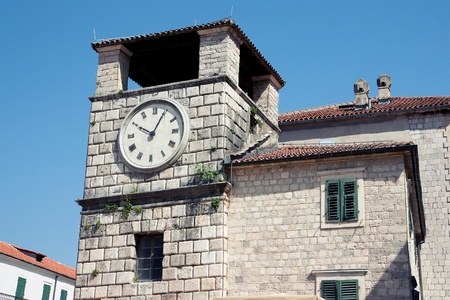 Tower with clock in Budva;の写真素材