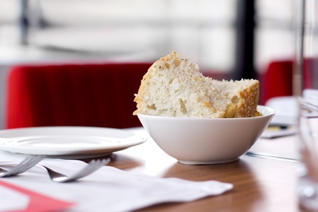 Slice of bread on lunchの写真素材