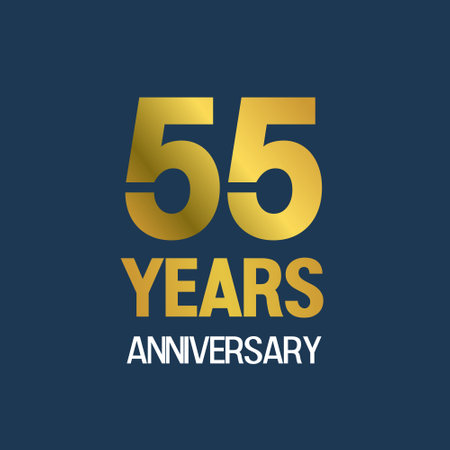 Anniversary logo with gold color inscription for a festive event, wedding, greeting card, invitation and party for 10,18,20,25,30,50,55,60 yearsの写真素材