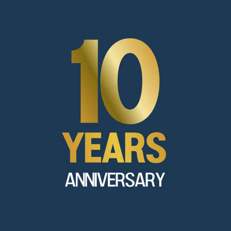 Anniversary logo with gold color inscription for a festive event, wedding, greeting card, invitation and party for 10,18,20,25,30,50,55,60 yearsの写真素材