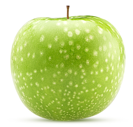 Green apple isolated on white background Clipping Pathの写真素材