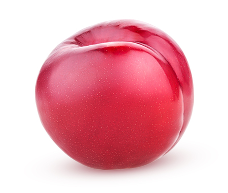 Fresh plum isolated on white background Clipping Pathの写真素材