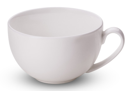 white cup isolated on white background. Clipping Path. Full depth of field.の写真素材