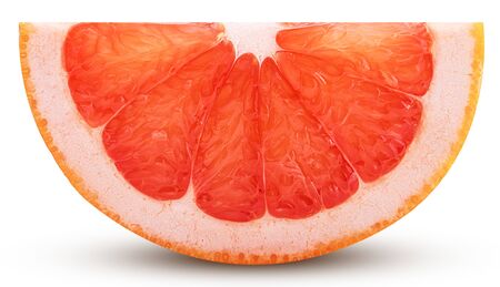 Grapefruit citrus fruit slice isolated on white background.の写真素材