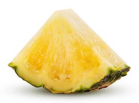 Pineapple fruit slice isolated on white background.   Full depth of field.の写真素材
