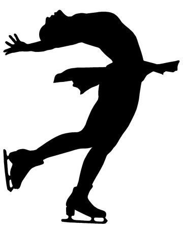 Silhouette of professional woman figure skater performing at Stars on ice show Silhouette of professional woman figure skater performing at Stars on ice show