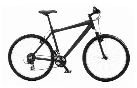 Mountain Bicycle isolated over white backgroundの写真素材
