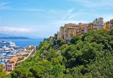 View of Monaco harbour, Monte Carloの写真素材