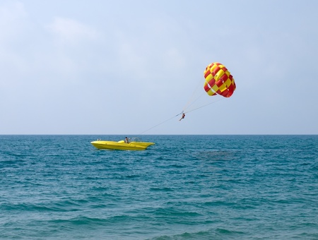 Parasailing on the South of France, city Nice. の写真素材