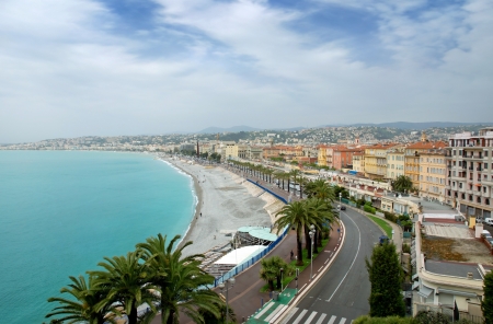 Panoramic view city of Nice in France  Luxury resort of French riviera の写真素材