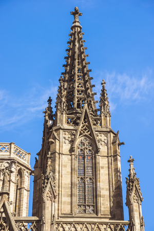 Cathedral of the Holy Cross and Saint Eulalia, patron saint of Barcelona in Catalonia, Spain.の写真素材