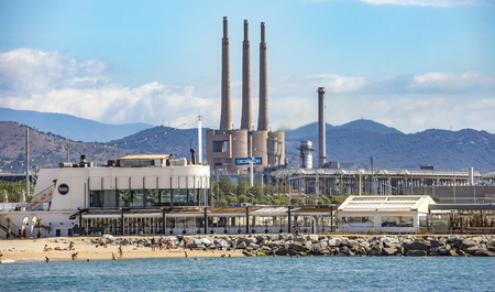 BARCELONA, SPAIN - JULY 13, 2016: Industry plant at Sant Adria del Besos. Barcelona, Spainのeditorial素材