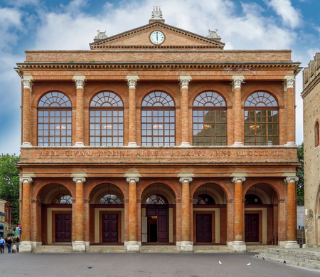 Public theater Amintore Galli on The Cavour square in Rimini, Italyのeditorial素材