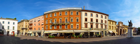 Rimini, Italy - June 21, 2017: Piazza Cavour Square. The city square is the political and economic center since the beginning of the thirteenth century.のeditorial素材