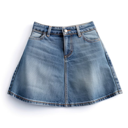 Jeans skirt isolated on white backgroundの素材