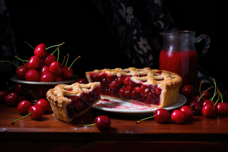 Cherry pie, still lifeの素材