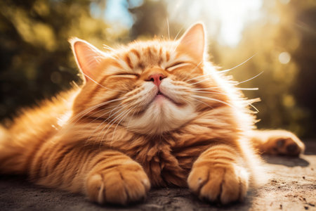 Funny smiling cat is lyingの素材