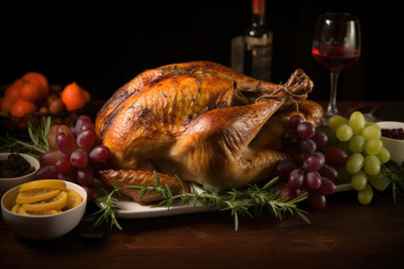 A mouthwatering baked turkey for Thanksgivingの素材