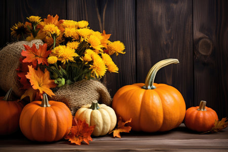Autumn pumpkins as Thanksgiving decorationの素材