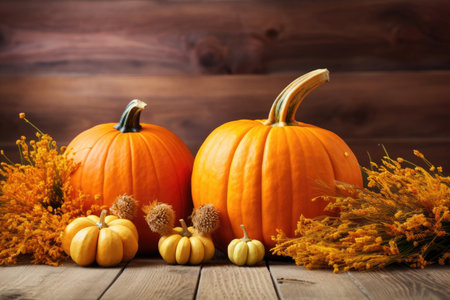 Autumn pumpkins as Thanksgiving decorationの素材