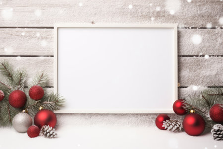 Blank sign with christmas decorationsの素材