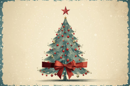 Retro Christmas card design with empty space in the centerの素材