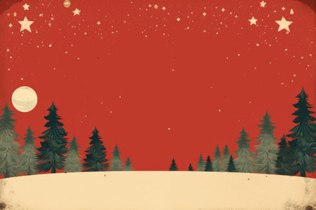 Retro Christmas card design with empty space in the centerの素材