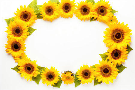Frame made of different sunflowersの素材