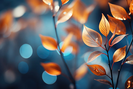 Bright autumn leaves abstract backgroundの素材