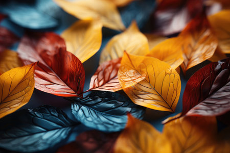 Bright autumn leaves abstract backgroundの素材