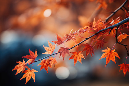 Beautiful maple leaves in autumn sunny dayの素材