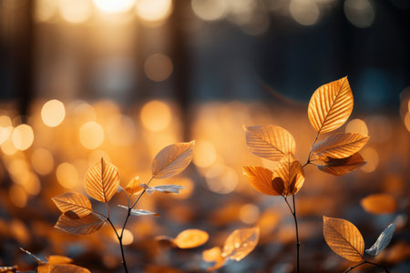 golden autumn leavesの素材