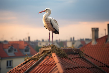Stork on the roofの素材