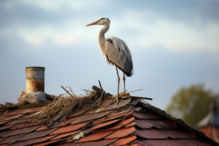 Stork on the roofの素材