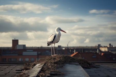 Stork on the roofの素材