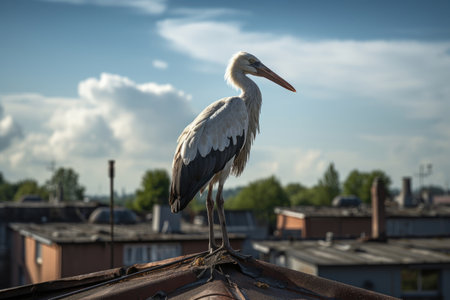 Stork on the roofの素材