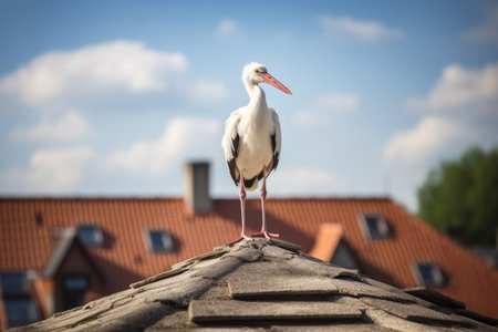 Stork on the roofの素材
