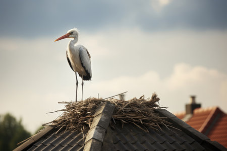 Stork on the roofの素材