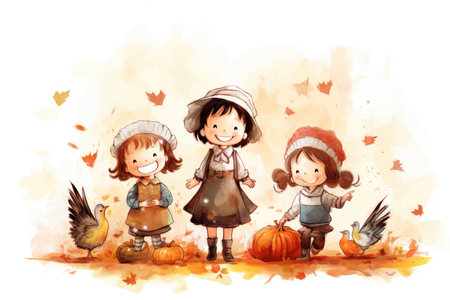 Illustration of Happy Thanksgivingの素材
