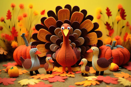 Felt turkeys for Thanksgivingの素材