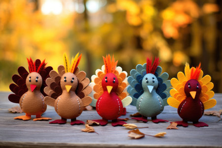 Felt turkeys for Thanksgivingの素材