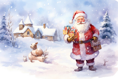 Cute and happy Santa Clausの素材