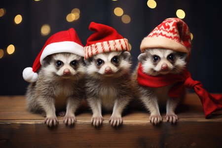 Funny Christmas animalsの素材