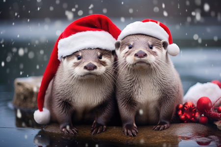Funny Christmas animalsの素材