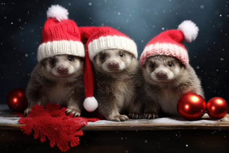 Funny Christmas animalsの素材