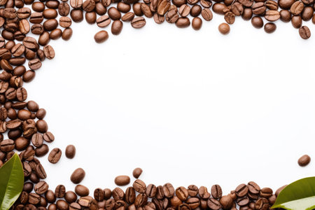Frame of Coffee beans with free spaceの素材