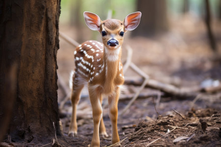 Cute spotted baby deerの素材